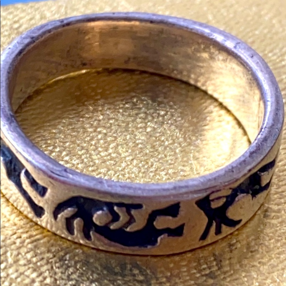 Vintage Sterling silver unisex Kokopelli ring s 9 - Picture 2 of 4